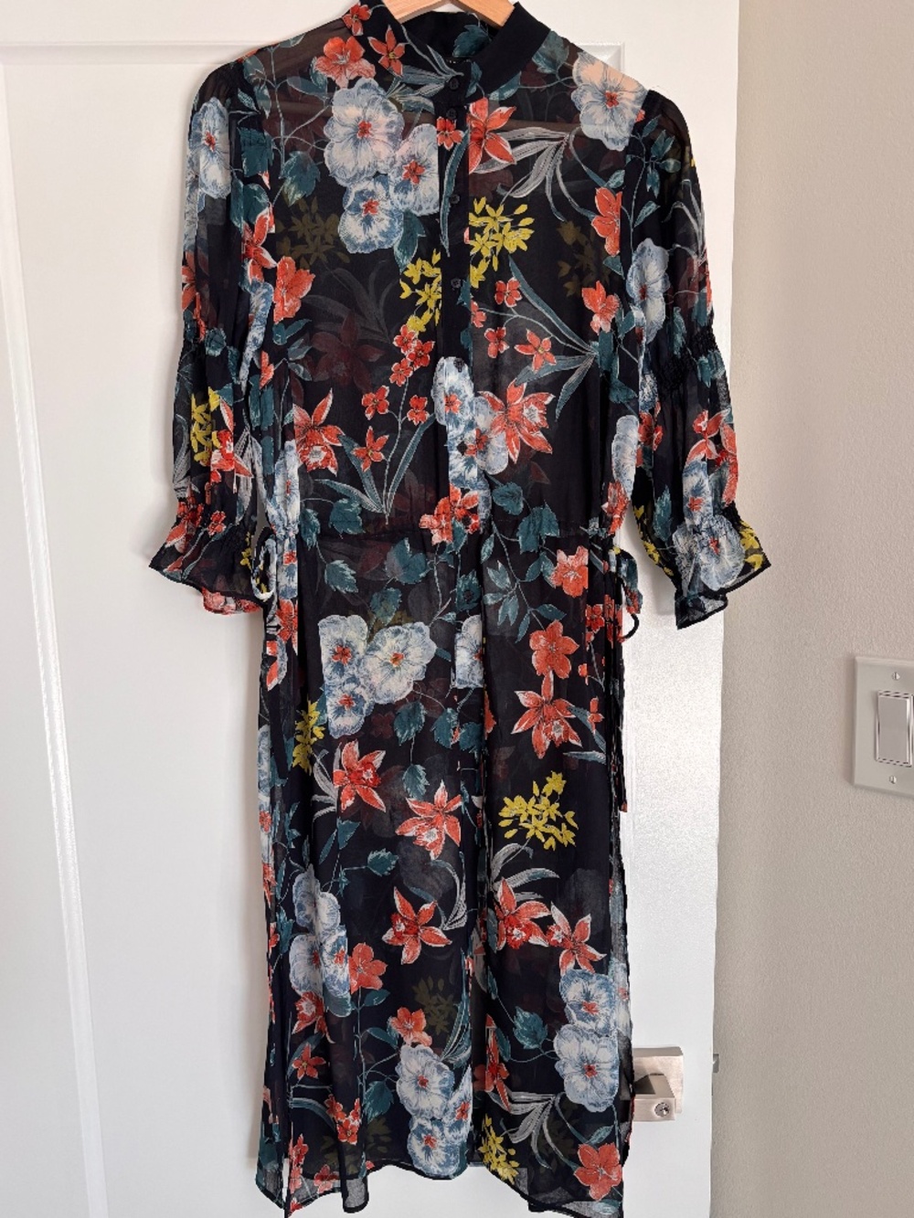 Zara Basic Collection Sheer Floral Duster Women’s Size Small